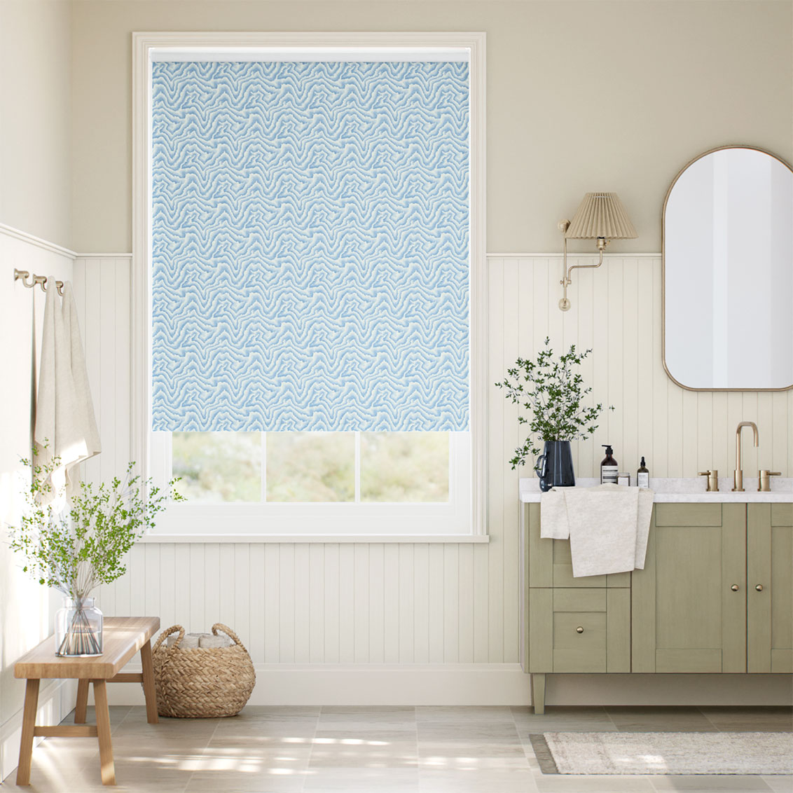 Splash Blackout Malachite Cornflower Roller Blind
