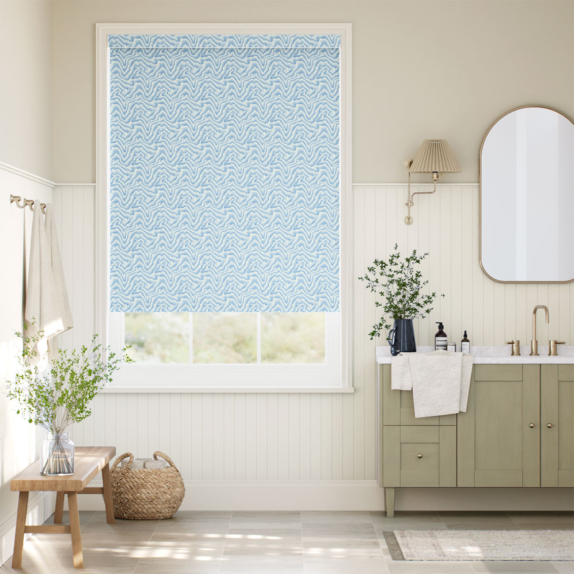 Splash Blackout Malachite Cornflower Roller Blind