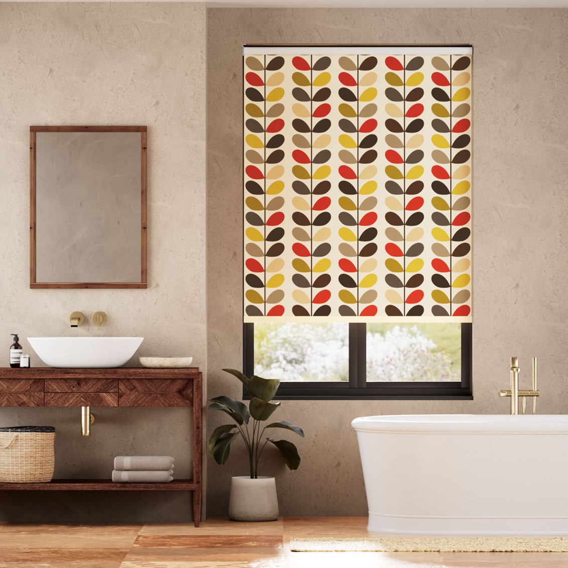 Splash Blackout Multi Stem Tomato Roller Blind