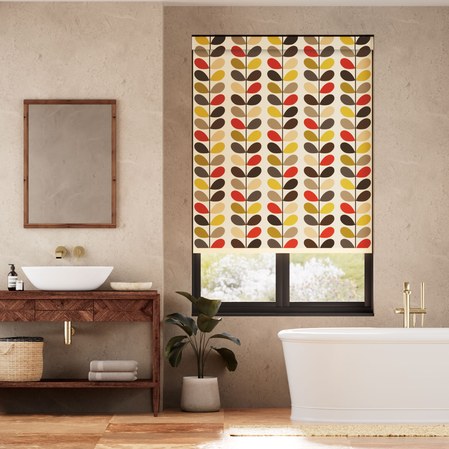 Splash Blackout Multi Stem Tomato Roller Blind