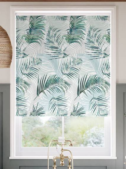 Splash Blackout Palm Leaf Sage Green Roller Blind thumbnail image