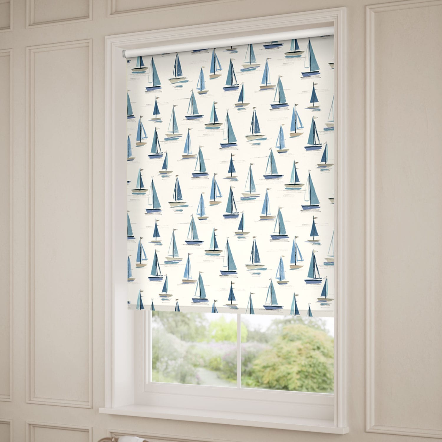 Splash Blackout Sail Away Sky Blue Roller Blind