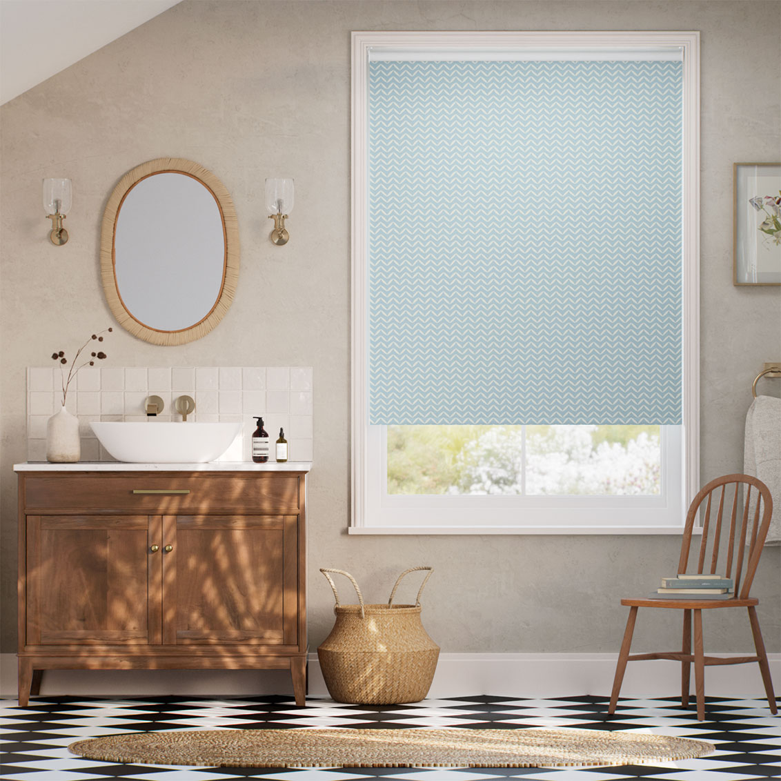 Splash Blackout Sapling Sky Roller Blind