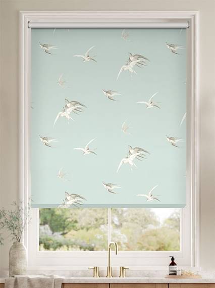 Twist2Go Splash Blackout Sea Aves Soft Teal Roller Blind thumbnail image