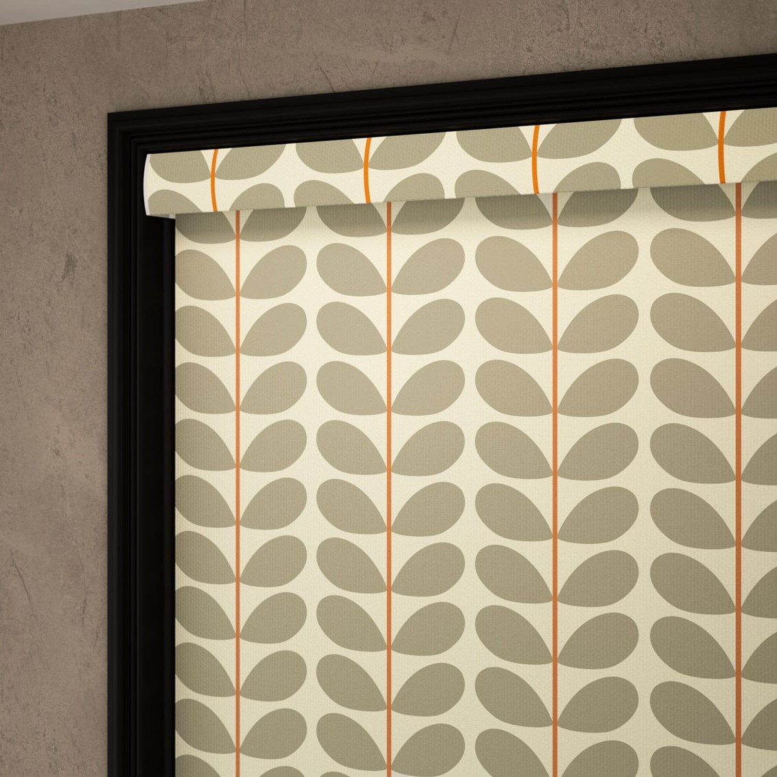 Splash Blackout Two Colour Stem Warm Grey Roller Blind