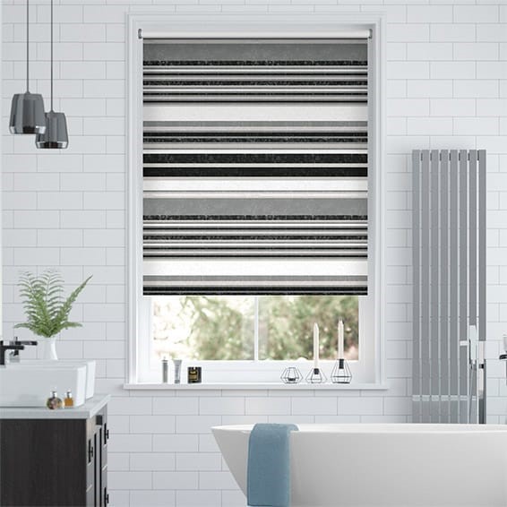 Splash Blackout Calcutta Stripe Slate Roller Blind