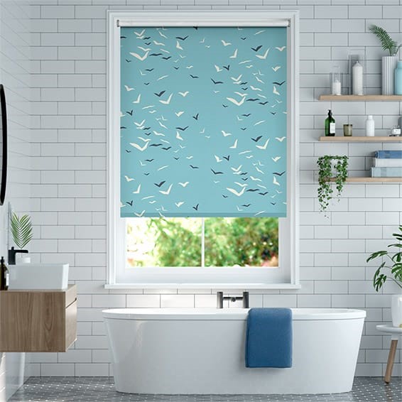 Splash Blackout Flight Powder Blue Roller Blind