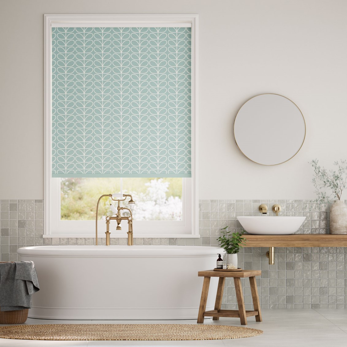 Splash Blackout Linear Stem Duck Egg Roller Blind