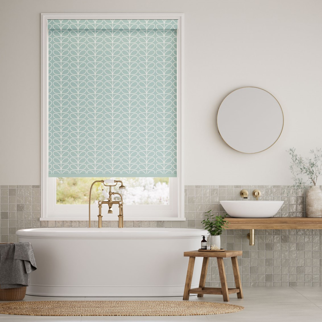 Splash Blackout Linear Stem Duck Egg Roller Blind