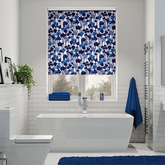 Splash Blackout Midnight Rushes Lagoon Blue Roller Blind