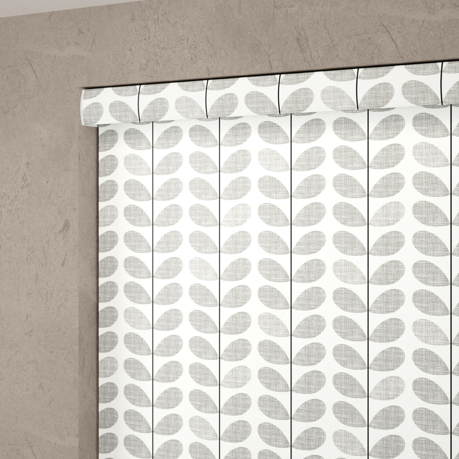 Splash Blackout Scribble Stem Grey Roller Blind