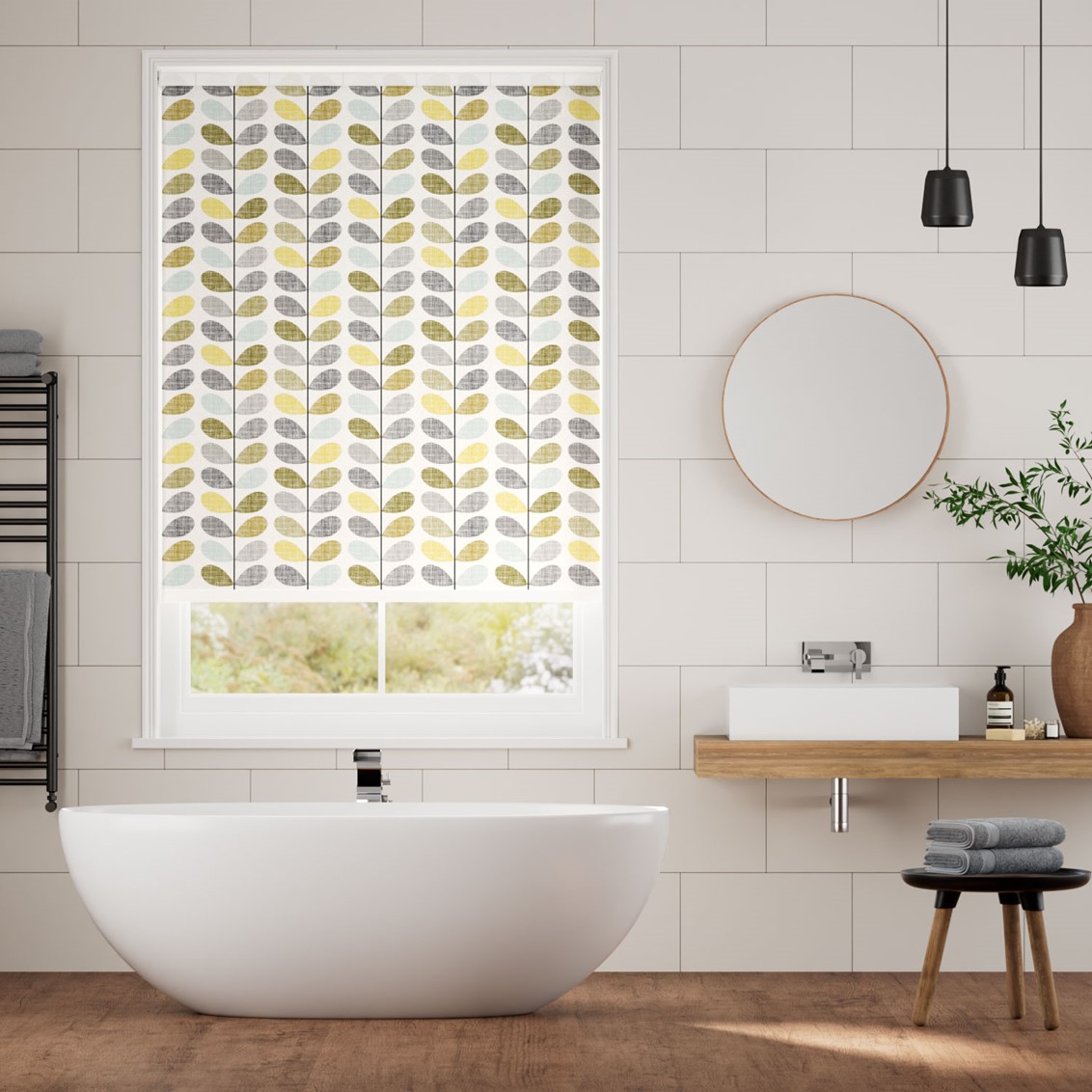 Splash Blackout Scribble Stem Seagrass Roller Blind