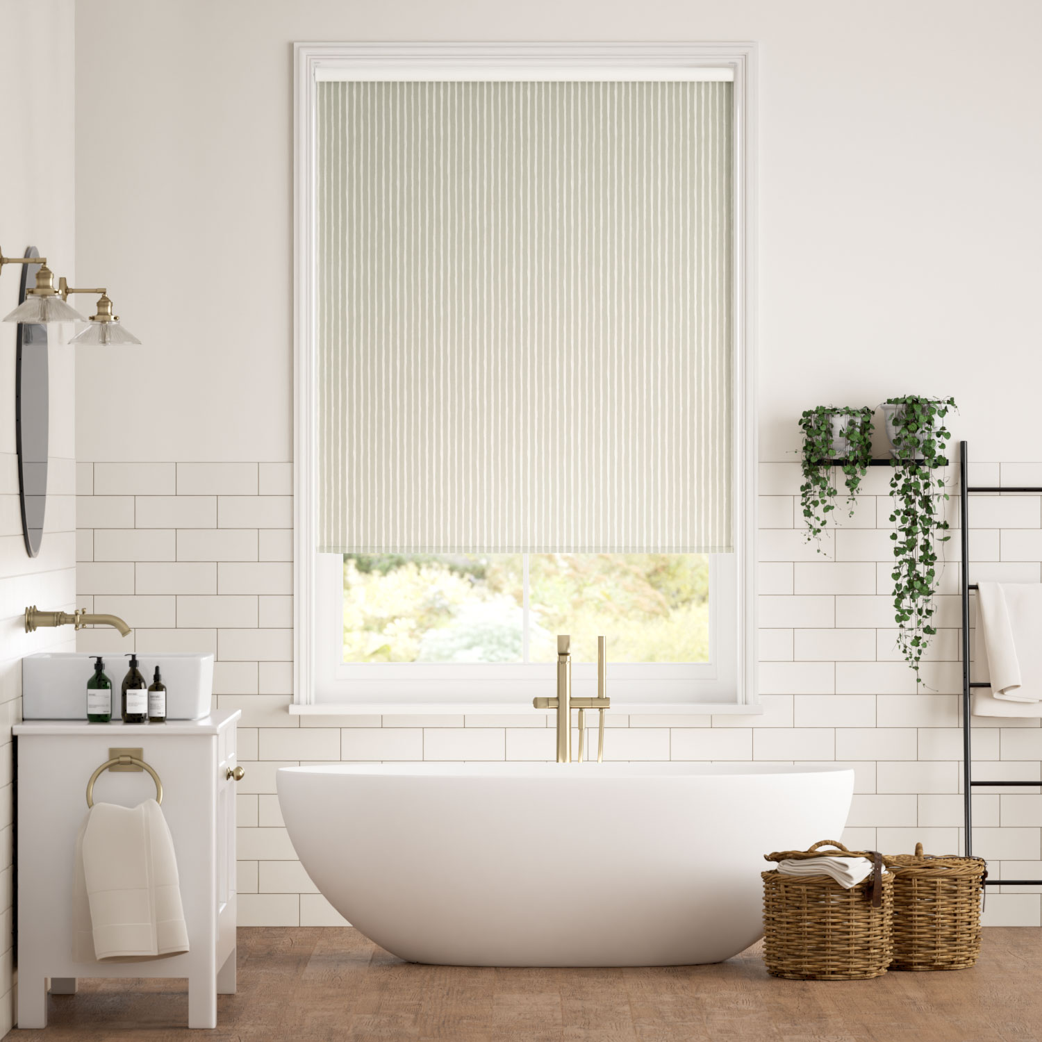 Splash Blackout Suki Stripe Stone  Roller Blind