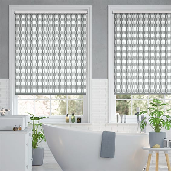 Splash Blackout Tiny Stem Cool Grey Roller Blind