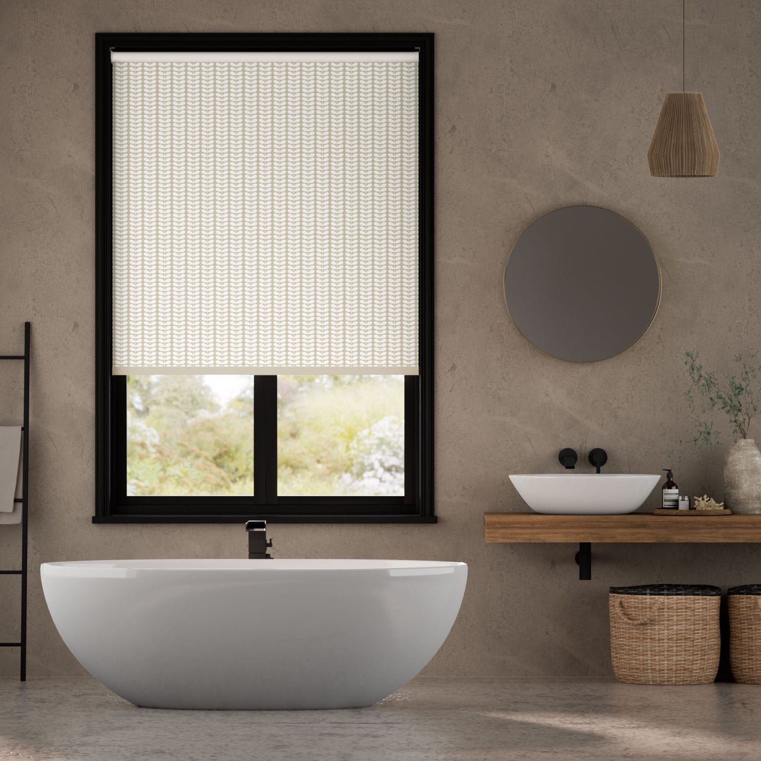 Splash Blackout Tiny Stem Taupe Roller Blind