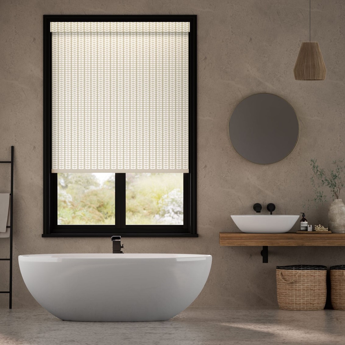 Splash Blackout Tiny Stem Taupe Roller Blind