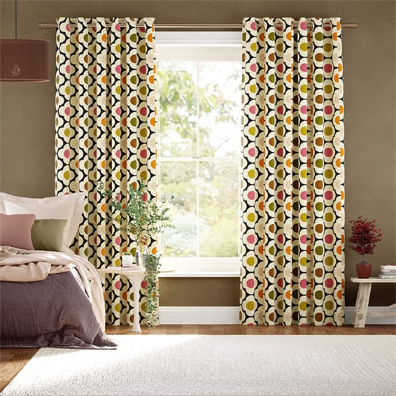 Spot Flower Red Multi  Curtains