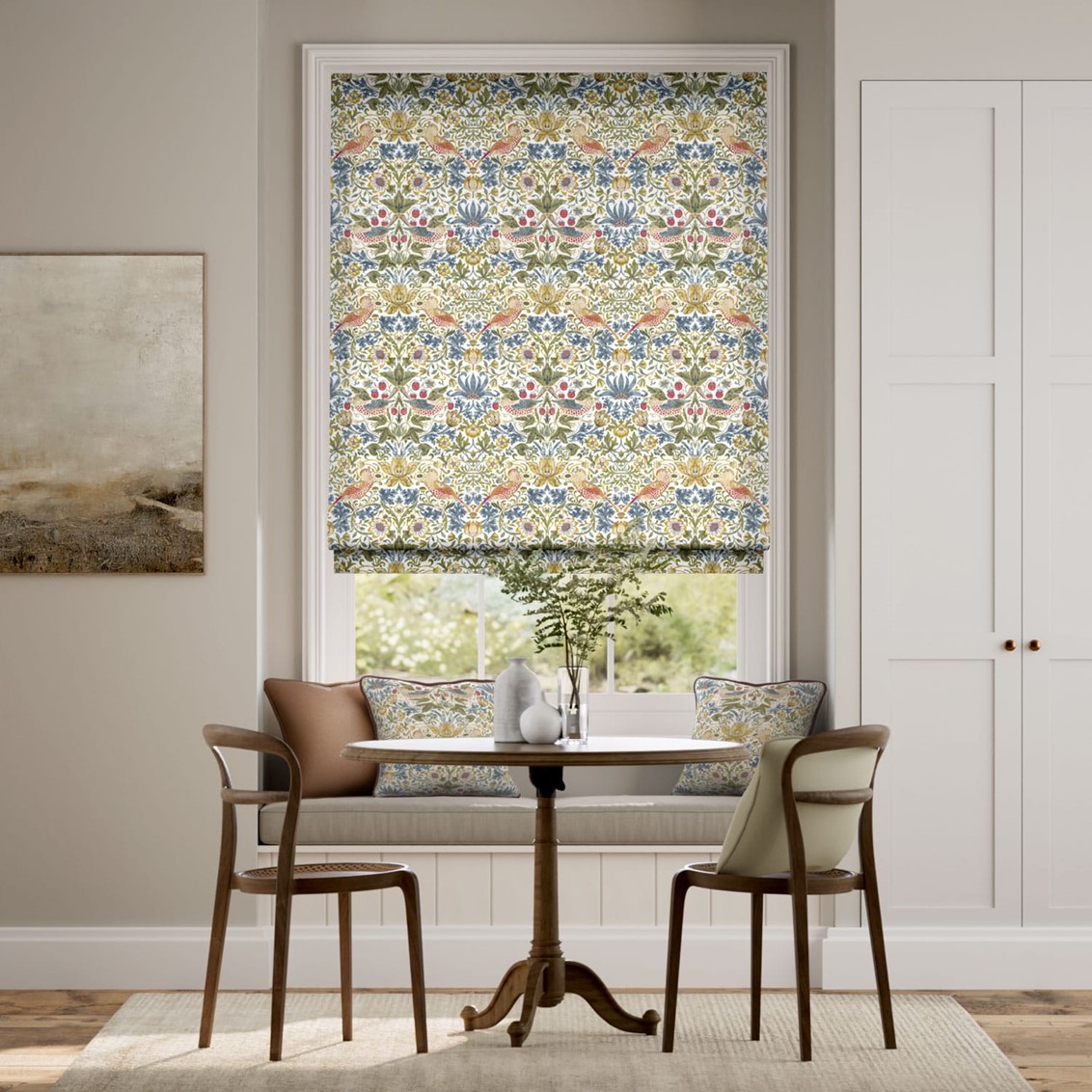 William Morris Strawberry Thief Natural Roman Blind