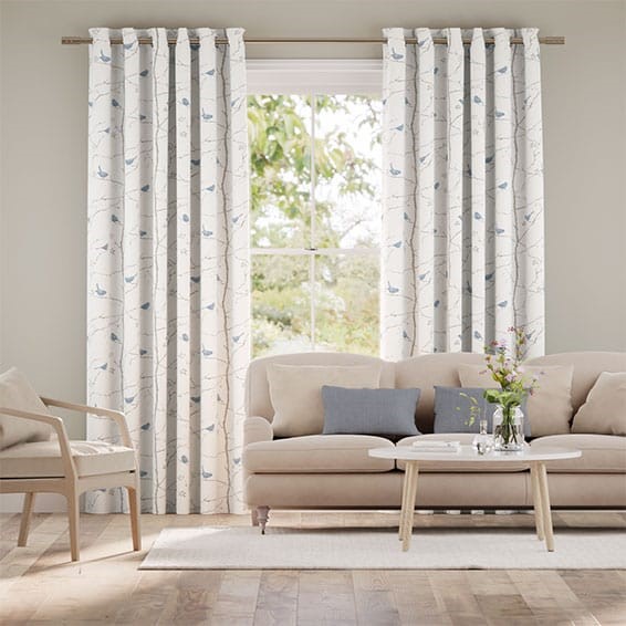 Springs Dawn Chorus Mineral Blue Curtains