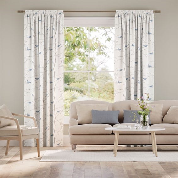 Springs Dawn Chorus Mineral Blue Curtains