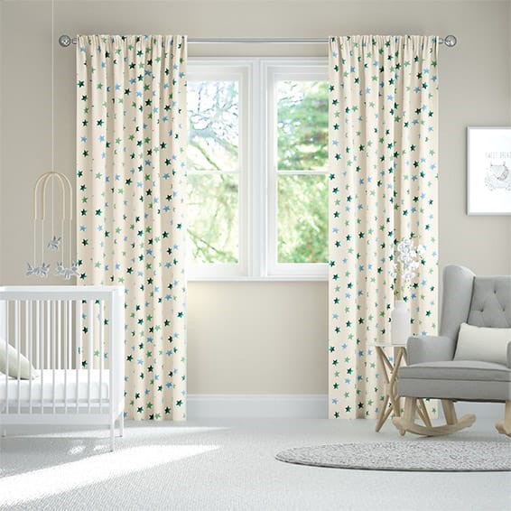 Starry Skies Multi Blues Curtains