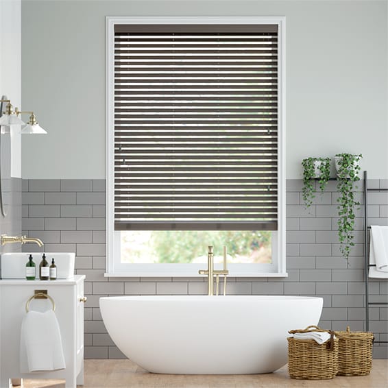 Steeple Grey Faux Wood Blind - 50mm Slat