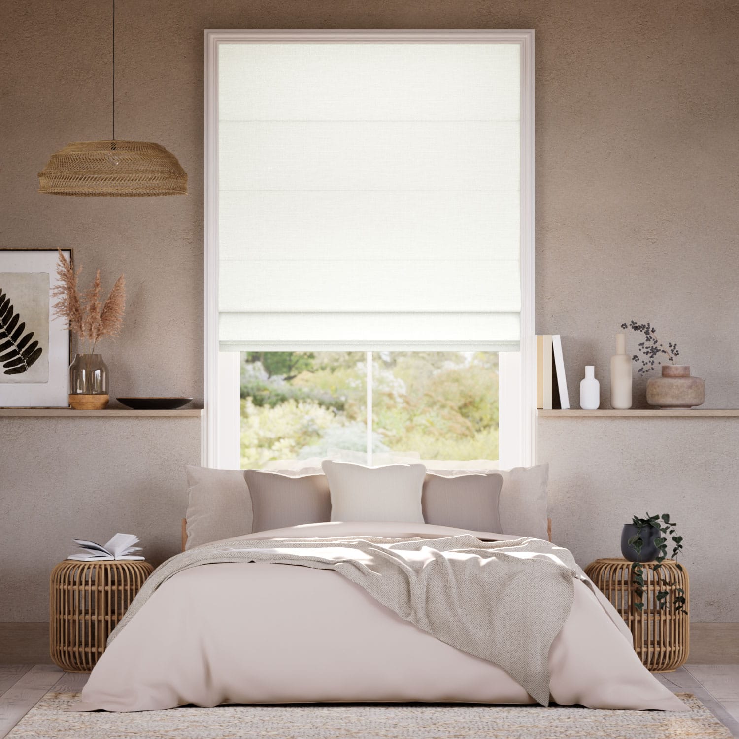 Layla Bright White Roman Blind