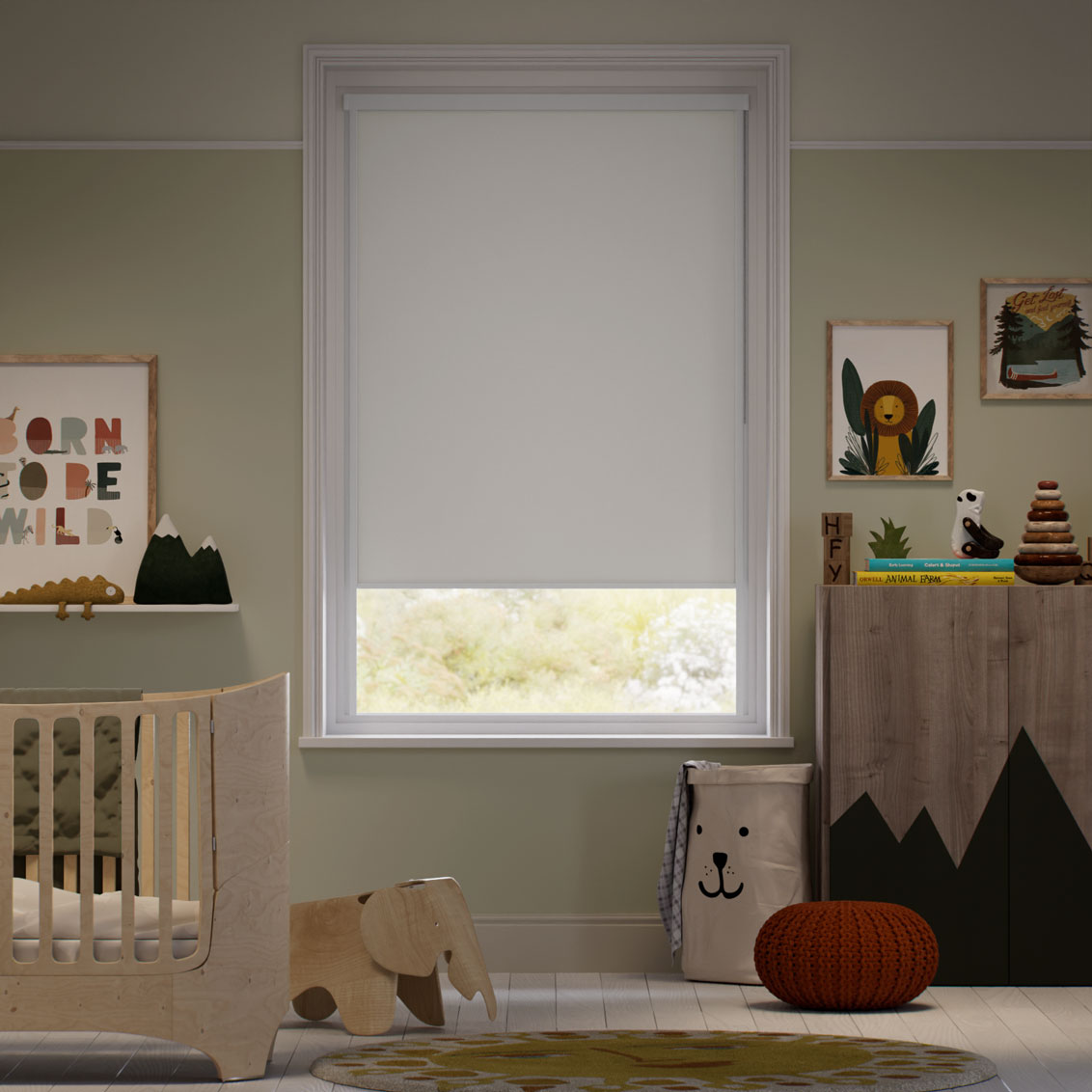 Stick On Sevilla Blackout Grey Roller Blind