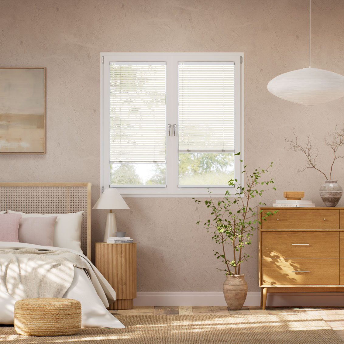 Stick On Essence Milky White Venetian Blind - 25mm Slat