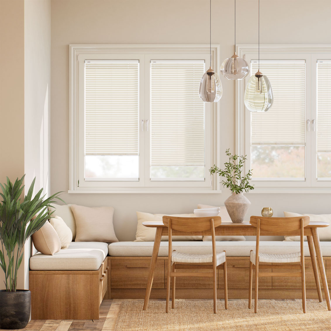 Stick On Essence Oatmeal L-Shaped Venetian Blind - 25mm Slat