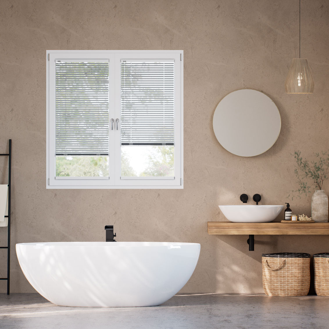 Stick On Essence Silver Venetian Blind - 25mm Slat