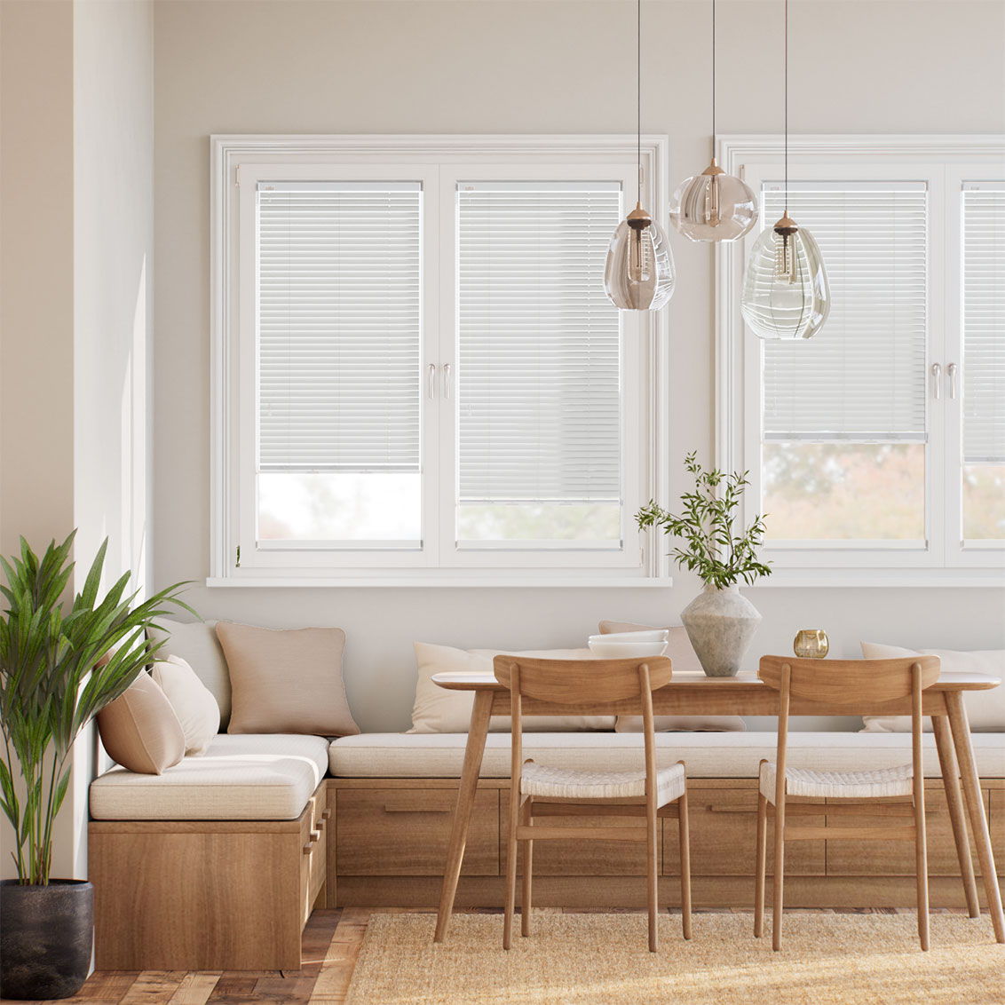 Stick On Essence Silver Grey L-Shaped Venetian Blind - 25mm Slat