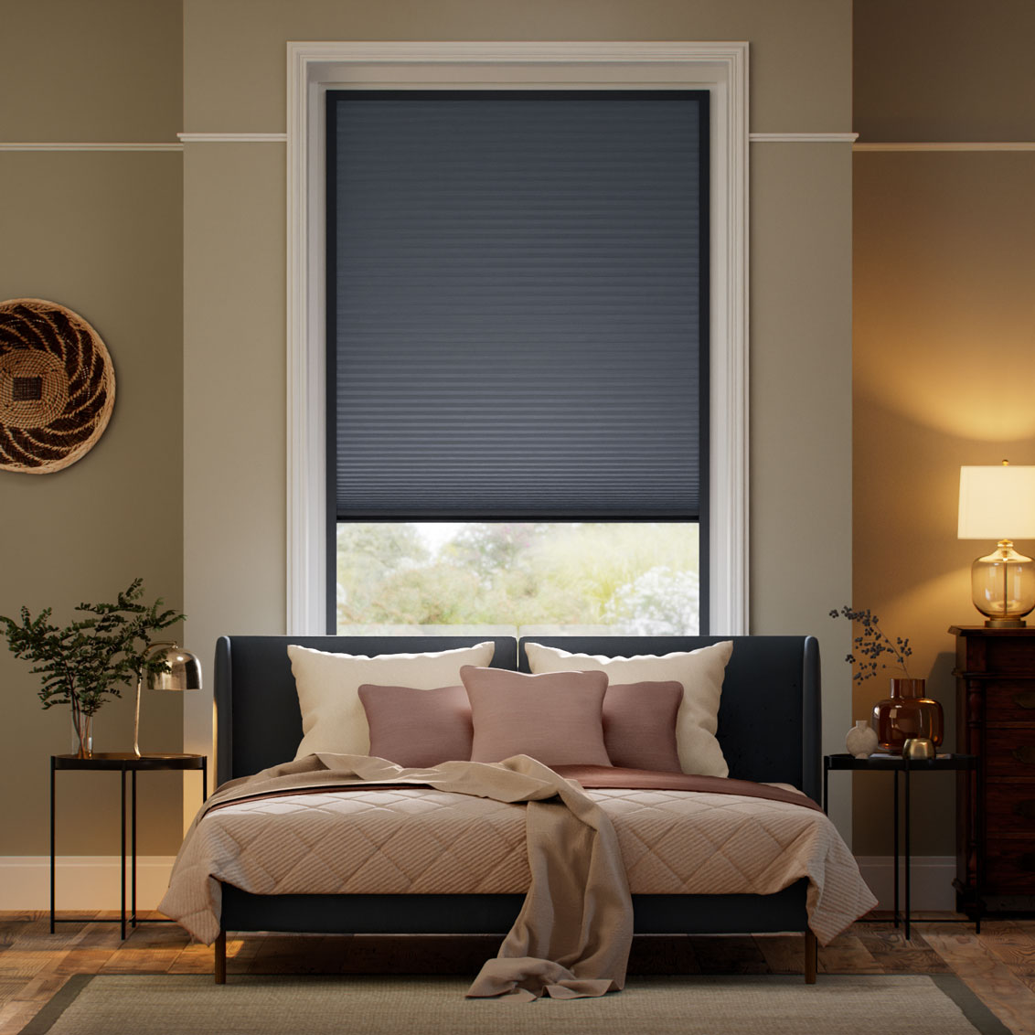 Stick On MaxShade Complete Blackout Denim Thermal Blind