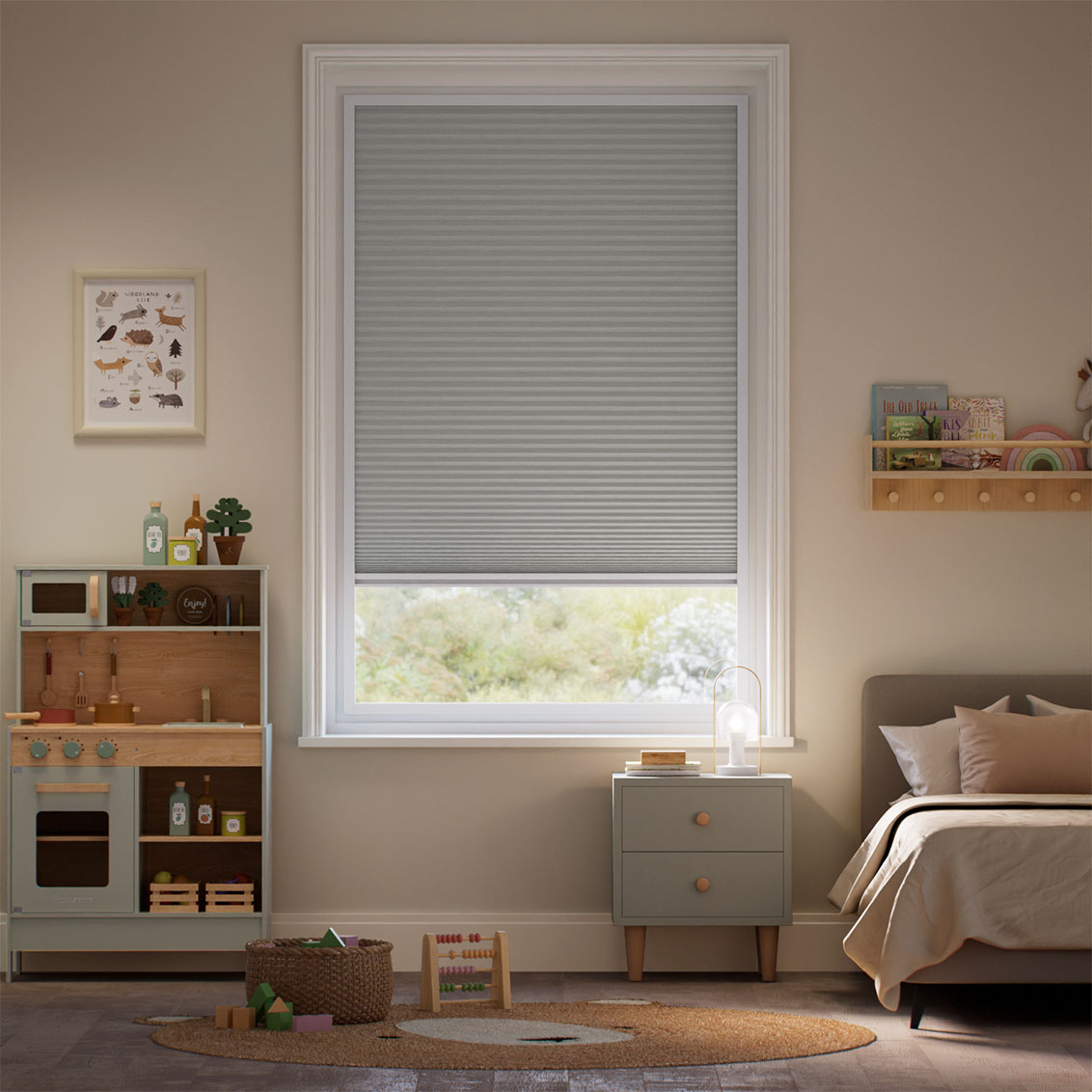 Stick On MaxShade Complete Blackout Slate Thermal Blind