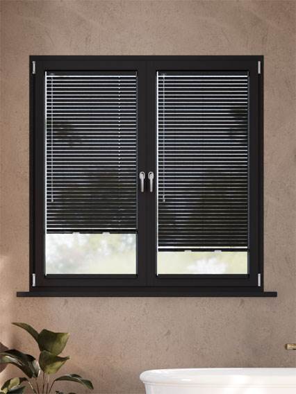 Stick On L-Shaped Oscar Matte Charcoal Stick On L-Shaped Venetian Blind thumbnail image