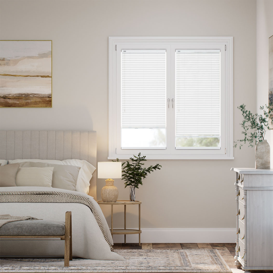 Stick On Oscar Matte Porcelain White L-Shaped Venetian Blind - 25mm Slat