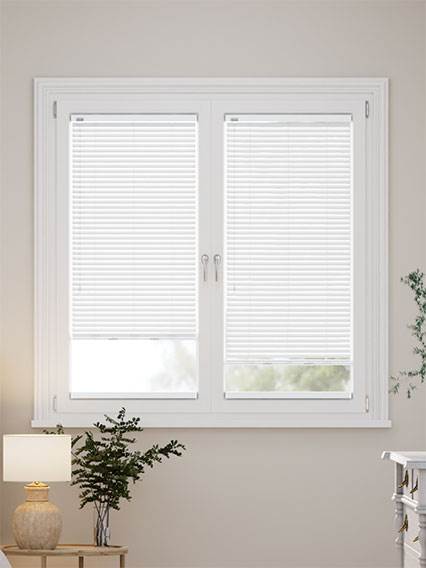 Stick On L-Shaped Oscar Matte Porcelain White Stick On L-Shaped Venetian Blind thumbnail image