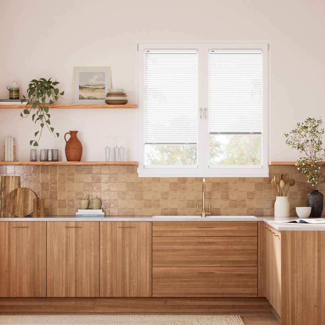 Stick On Spirit Cool White Venetian Blind - 25mm Slat