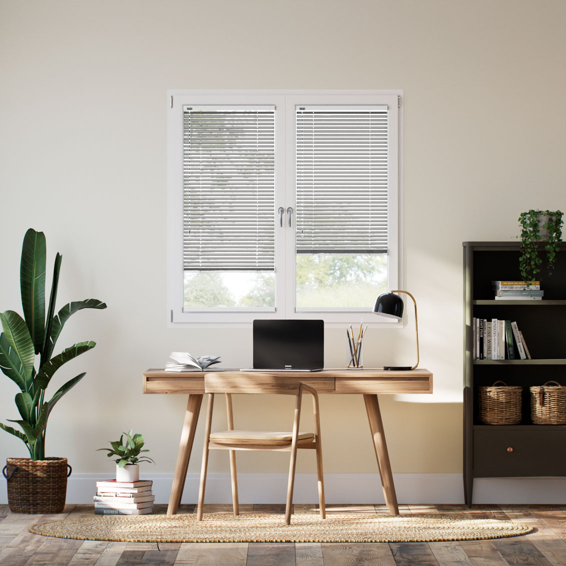 Stick On Studio Brushed Pewter Venetian Blind - 25mm Slat