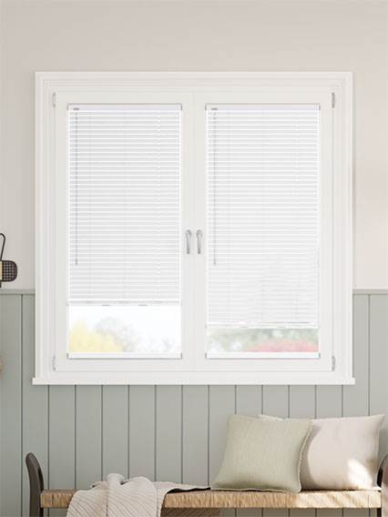 Stick On L-Shaped Studio Gloss white Stick On L-Shaped Venetian Blind thumbnail image