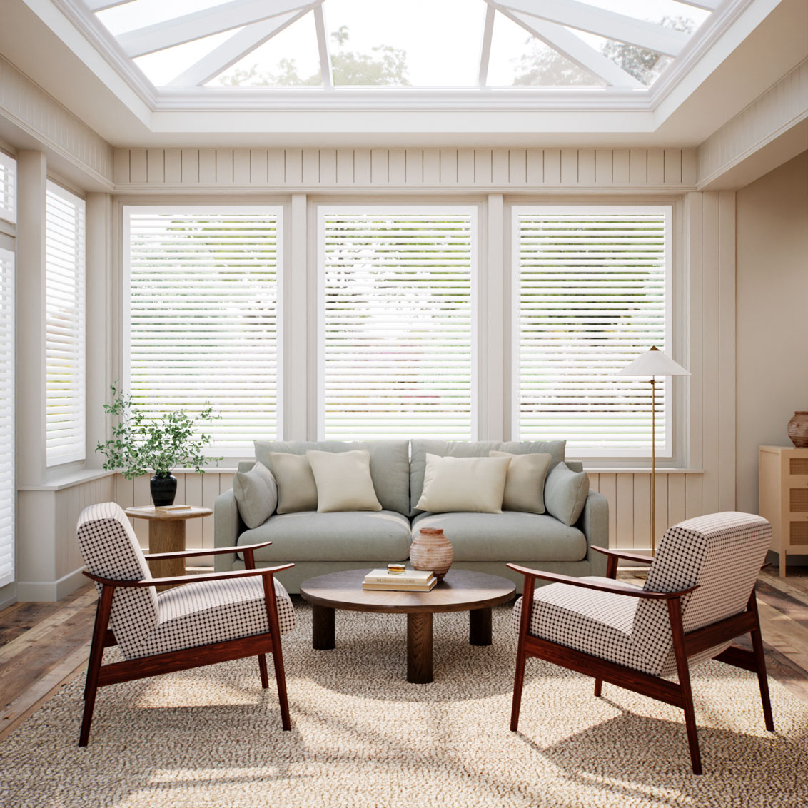 Stick On Cloud White No Drill Shutter Blind - 63mm Slat
