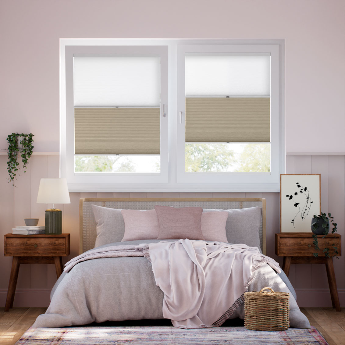 Stick On Night & Day Duo Beige  Thermal Blind