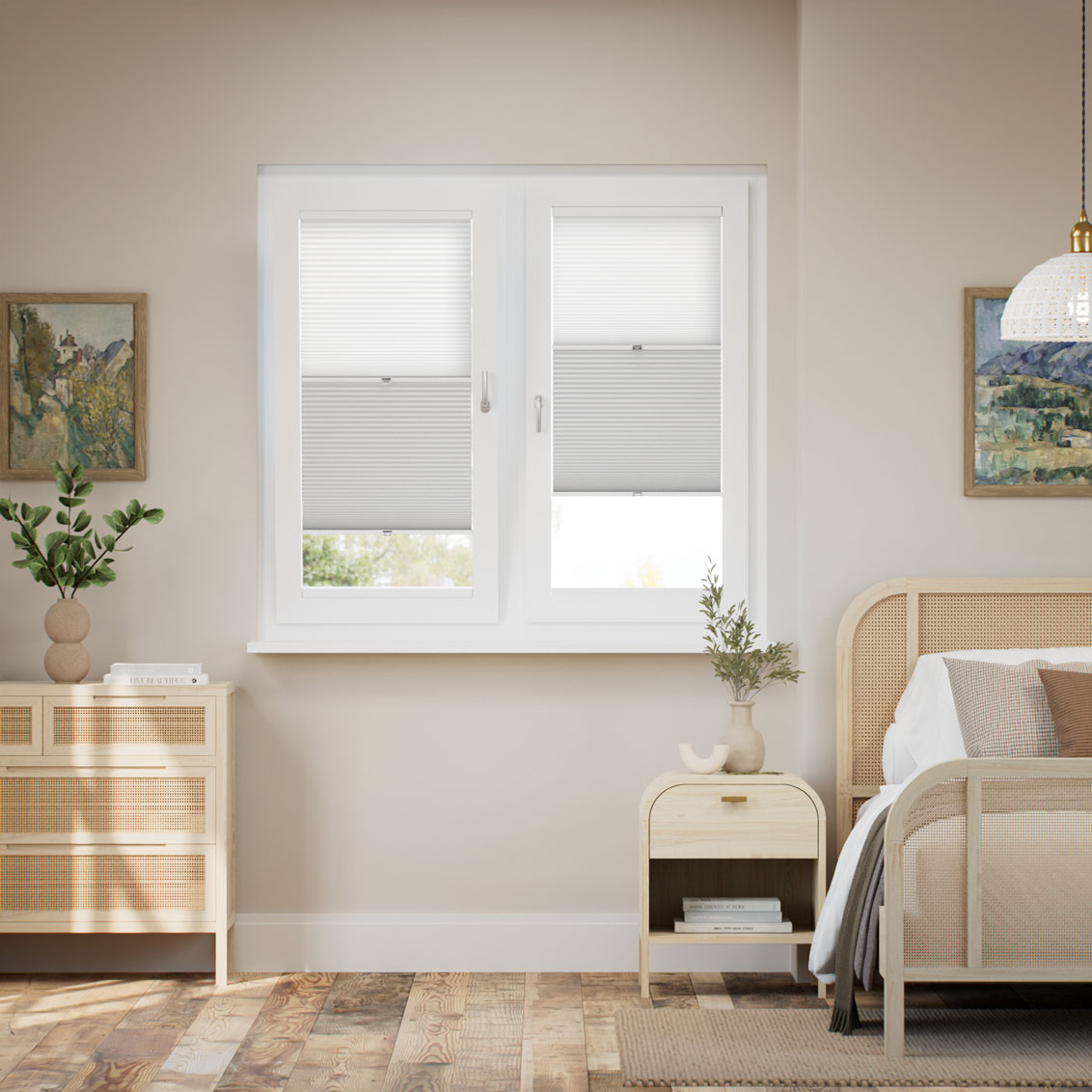 Stick On Night & Day Duo Simply White  Thermal Blind