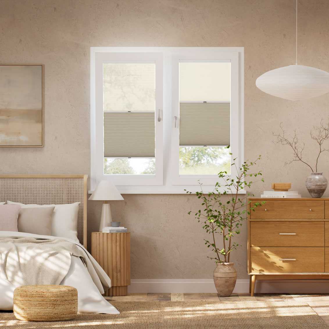 Stick On Night & Day Duo Voile Ivory Thermal Blind