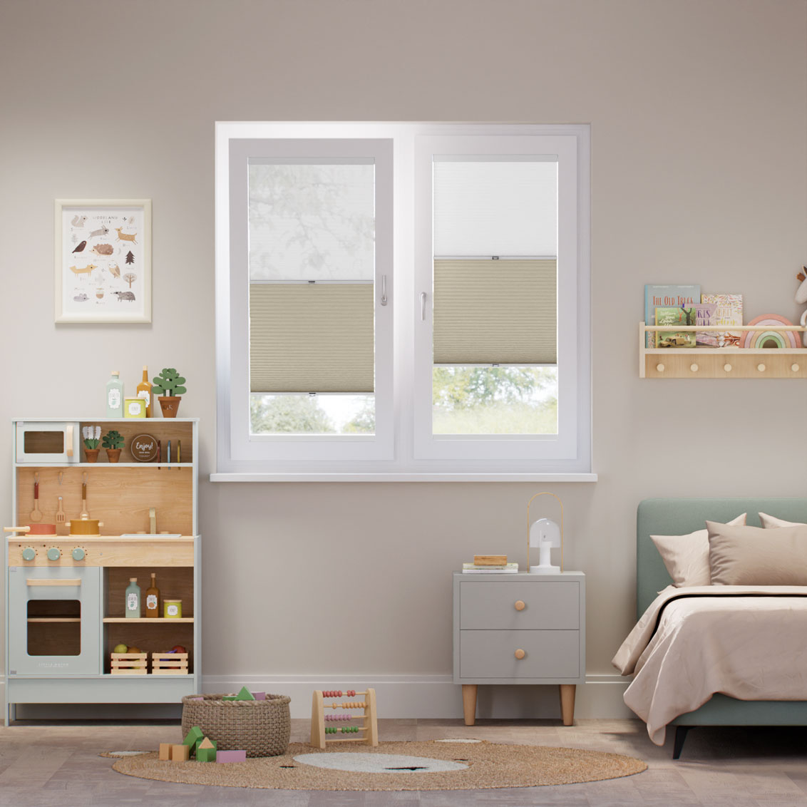 Stick On Night & Day Duo Voile Limoncello Thermal Blind