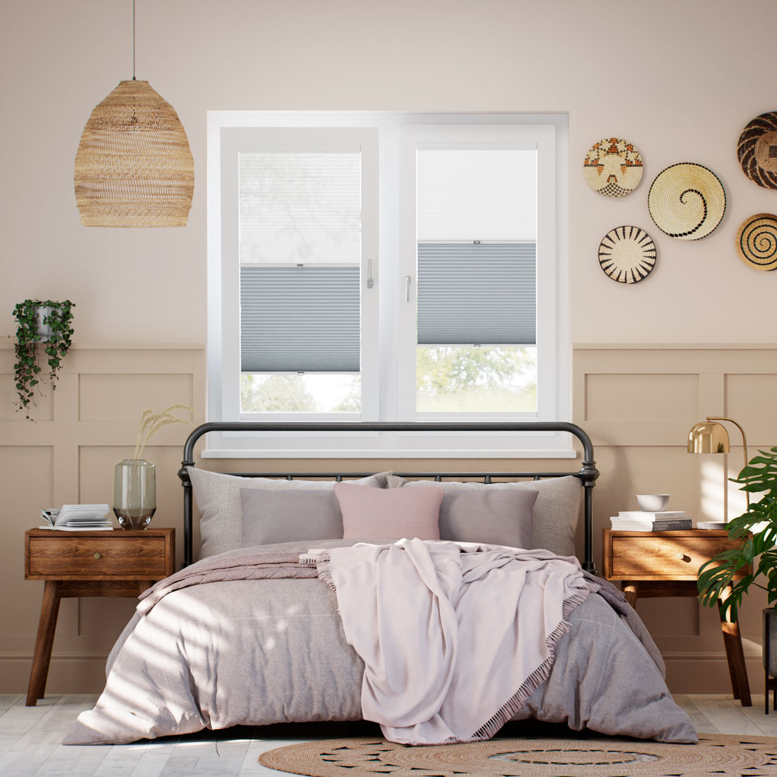 Stick On Night & Day Duo Voile Sky Thermal Blind