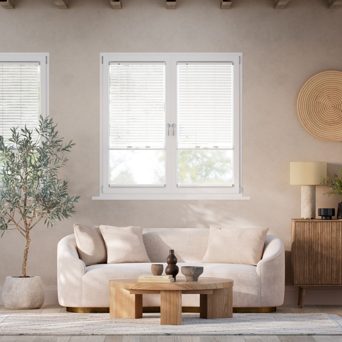 Stick On Brightest White Wooden Blind - 25mm Slat