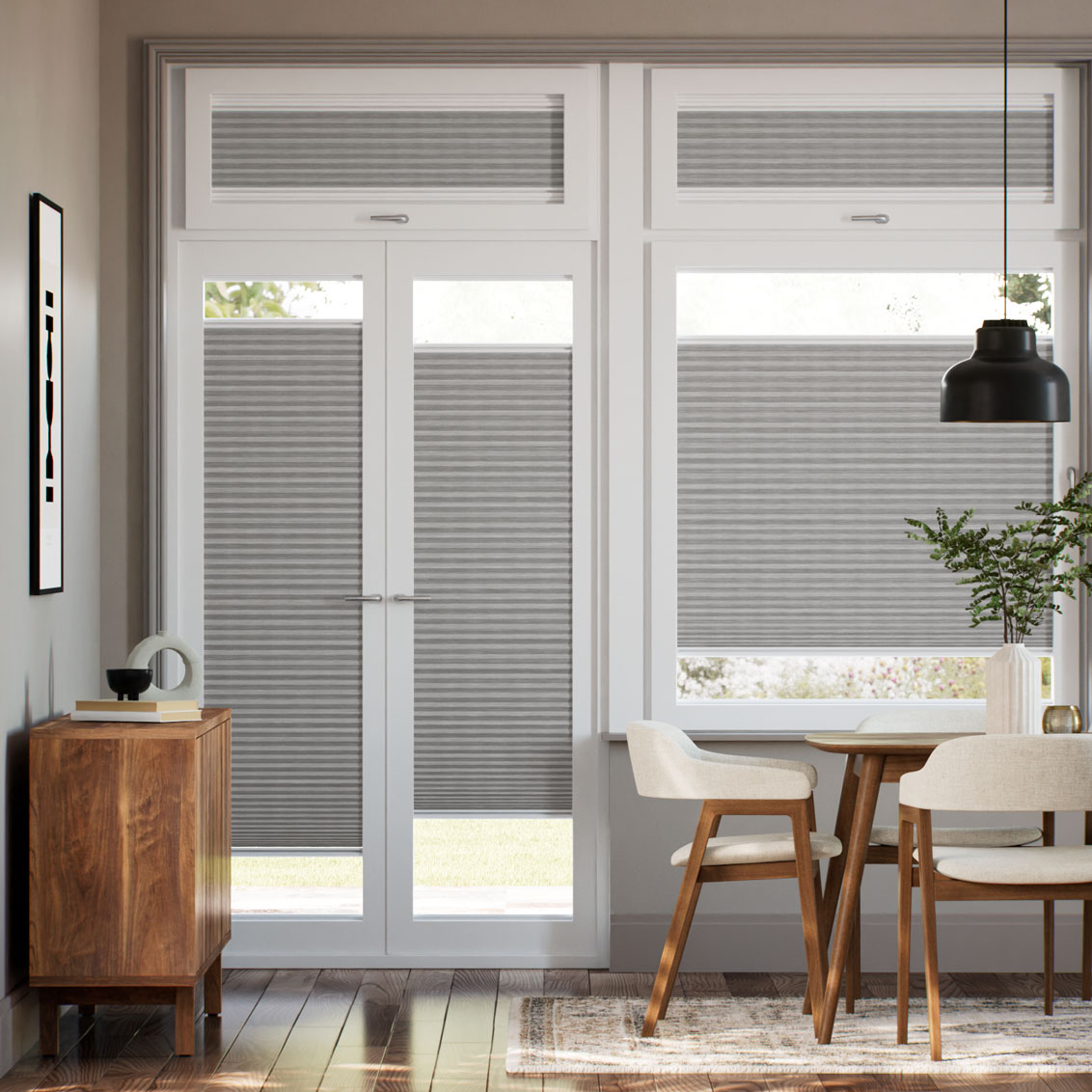 Stick2Go DuoShade Grain Urban Grey Thermal Blind