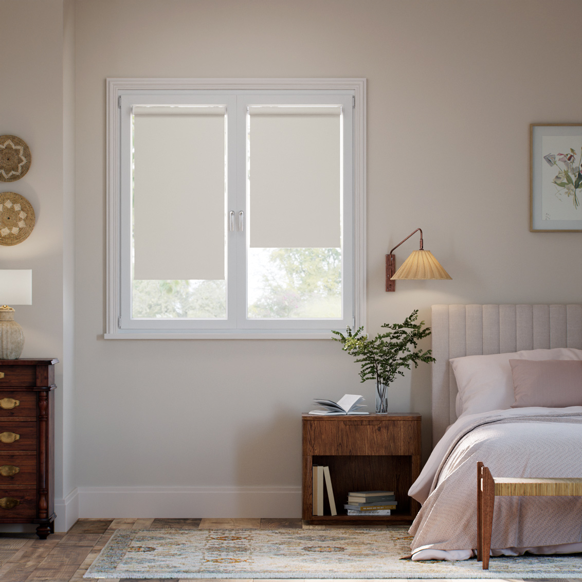 Stick On Sevilla Blackout Antique Cream Roller Blind