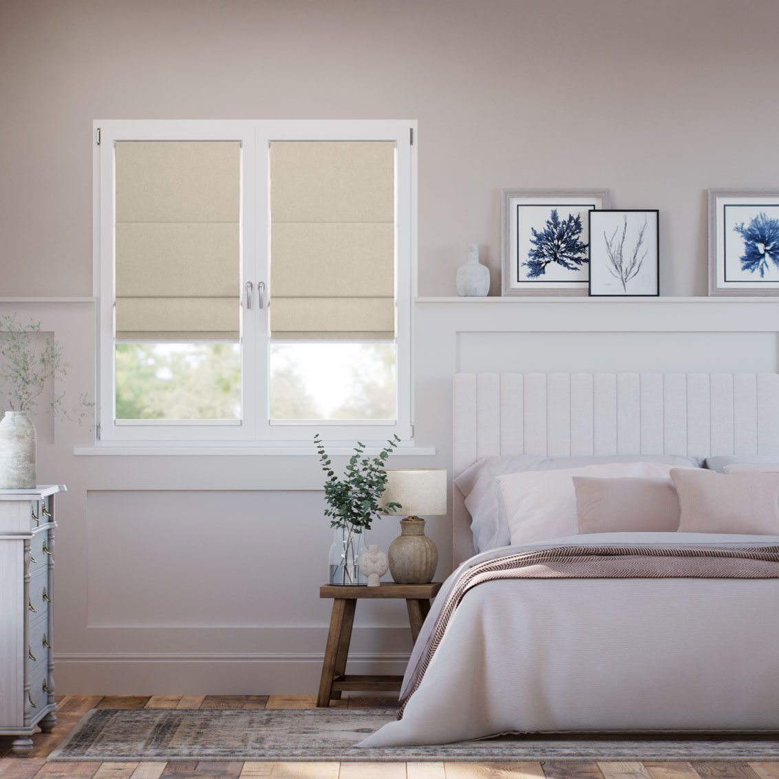 Stick On Cavendish Barley Roman Blind